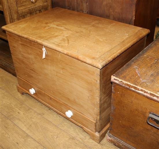 A Victorian pine mule chest W.95cm